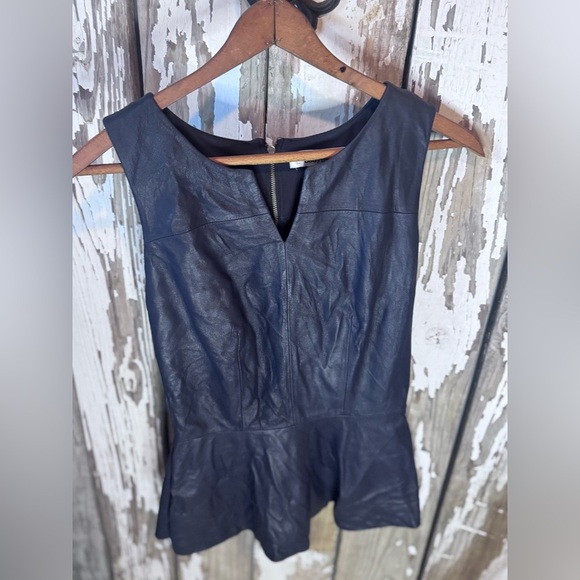 My Tribe Leather Front Full zip back Sleeveless Top Size Extra Small Black - Picture 7 of 10